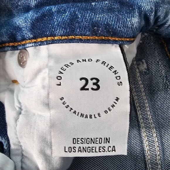 Lovers and Friends Ricky‎ Low-Rise Distressed Skinny Jeans Blue Women 23 NWT - Picture 7 of 16